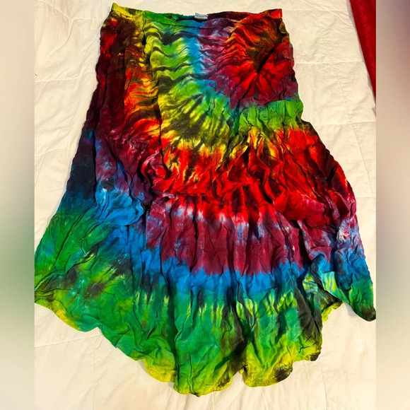Dharma Trading Co Size 2X High Low Maxi Skirt Tye Dye Boho Hippie Festival Vibes - Picture 1 of 4